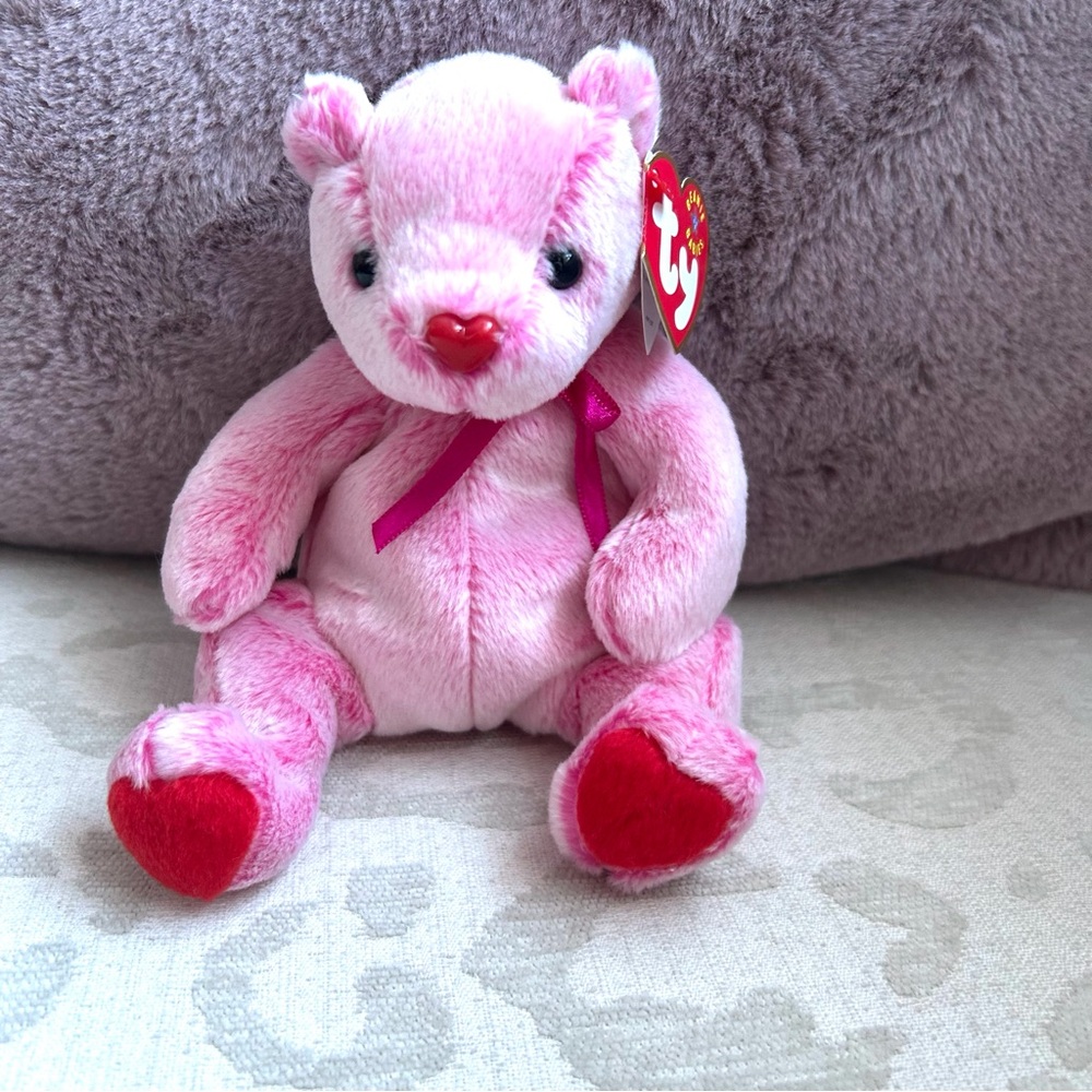 Ty Romance 2001 Pink Beanie Baby Bear NWT
